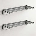 2 Pack 18" x 48" Black Epoxy NSF Wire Wall Mounted Shelf, Heavy Duty Metal Storage Rack, Commercial Kitchen, Hotel Wall Shelving by Zedfire