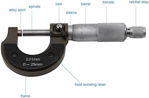 Joyzan Outside Micrometer, Alloy Professional Metric Inch Measuring Tool - Image 3