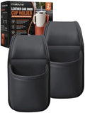 Leather Car Door Cup Holder Clip on Extra Large Drink Organizer 2 Pack by Unknown