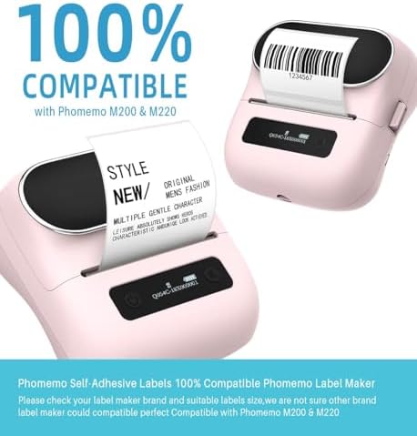 Phomemo Thermal Labels 2.36"x3.14" - Premium Adhesive Multipurpose Stickers for M220 M250 M260 M221 M200 Label Makers - 3 Rolls 270 Labels for Logo Design, QR Code, Name Tag, Small Business - Image 3