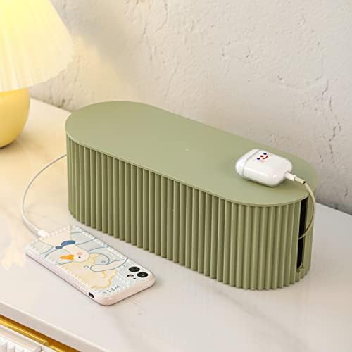 FABROK Cable Management Box, Cord Organizer Box, Small, Green - Image 6