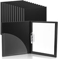 Teling 12 Pack Punchless Clamp Binder Folders, Black by Teling