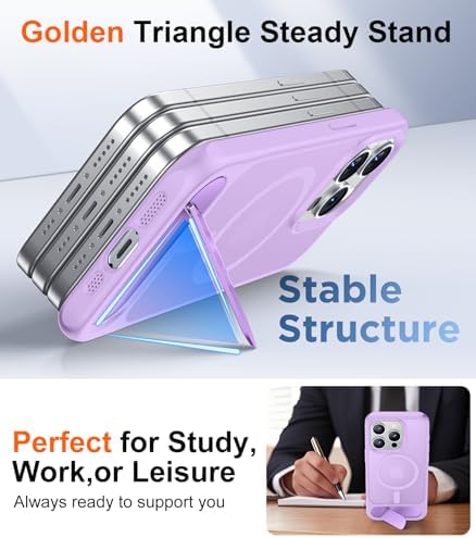 Temdan Magnetic Compatible with iPhone 15 Pro Case, [Built-in Invisible Kickstand][Compatible with MagSafe][Military Grade Shockproof] Slim Translucent Matte Phone Case for iPhone 15 Pro 6.1" - Image 4