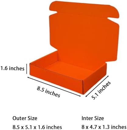 50 Pack 8.5x5.1x1.6 in Orange Red Shipping Boxes - Image 2