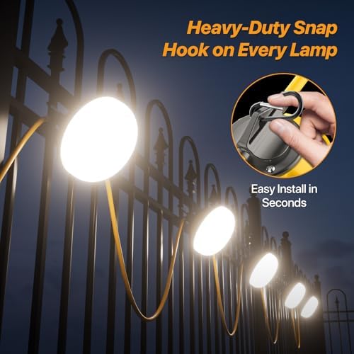 100FT LED Construction String Lights: Linkable 5000K 120V 10-Head - Image 4