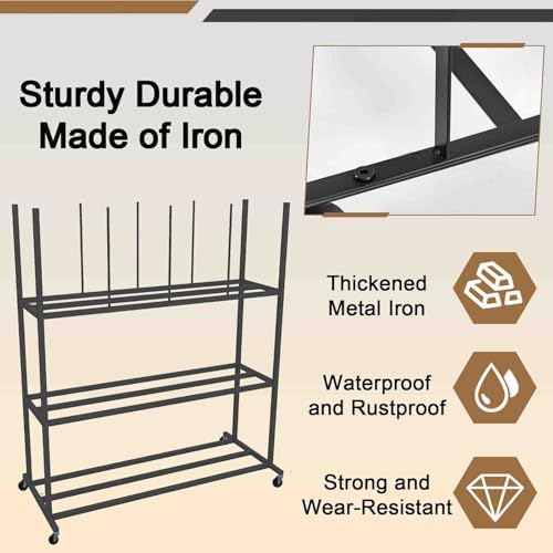 Commercial Carton Storage Rack Cartons Cart, Large Portable Cardboard Stand with Casters Wheels, for Warehouse/Shipping Station Hold Broken Down Boxes(Hold 140-200 Pcs) - Image 6