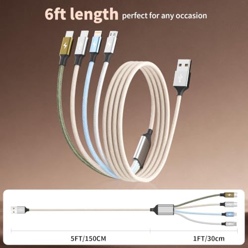 4 in 1 Multi Charging Cable, 2 Pack 6FT Charging Cords for Devices - Image 6