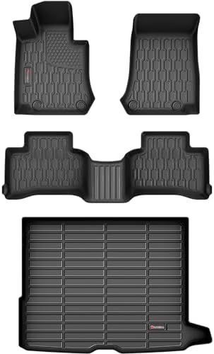 Floor Mats & Cargo Liner Compatible with 2016-2022 Mercedes Benz GLC Cargo Mat, Full Set All Weather Protection 1st, 2nd Row Car Liners & Trunk Mat, Black by AUTOBULL