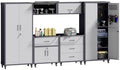 6-Piece Garage Storage Cabinets System Heavy Duty Workshop Set Includes Wall-Mounted and Rolling Cart Metal Tool Organization System for Garage Workshop by FLIXELIO