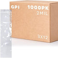 3" x 12" Zip Bags, 1000 Pack, 2 Mil, Reclosable for Incense Packaging, GPI by GPI