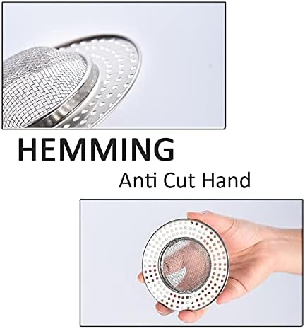 2pcs Heavy Duty Stainless Steel Slop Basket Filter Trap,3.54" Top / 1.65" Mesh Metal Sink Strainer,Perfect for Kitchen Sink/Bathroom Bathtub Wash Basin Floor Drain Balcony Drain Hole,Utility - Image 3