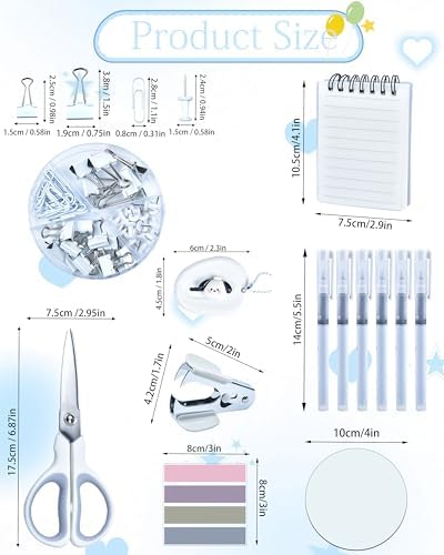 White Desk Accessories and Organizers with Desk Organizer and 360°Rotating Pen Holder stapler Pen and a Lot of Office White Office Supplies Beautifully Presented in a Gift Box - Image 7