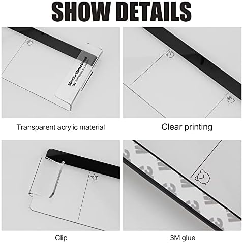 Office Desk Accessories 2pcs Multifunction Computer Monitor Memo Board - Transparent Computer Side Panel Memo Creative Monitor Side Panel with Phone Holder Suitable for Office Home Desktop - Image 6