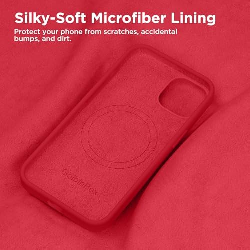 GolbinBox Magnetic for iPhone 13/14 Case, Silicone Cover, Red - Image 6
