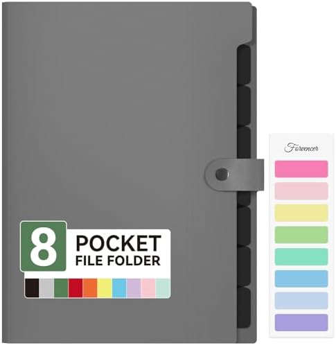 Forvencer Expanding File Folder 8 Pocket, Accordion File Organizer, Letter by Forvencer