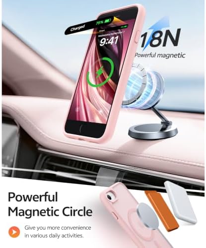 FNTCASE for iPhone SE Case 2022(3rd)/2020(2nd), iPhone 8/7 Case, Light Pink - Image 3