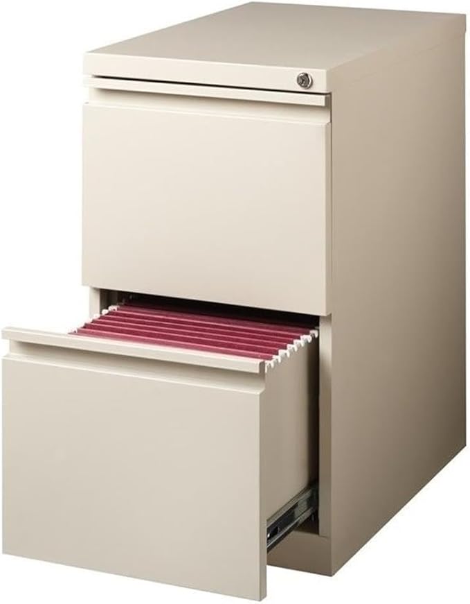 Pemberly Row 2 Drawers 27.75" Vertical Beige Metal Filing Cabinet Lockable - Image 6
