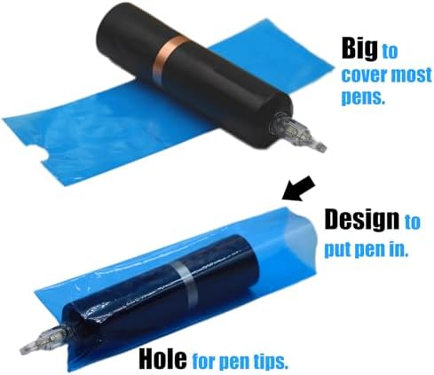 200pcs Blue Tattoo Machine Pen Covers & 4pcs Grip Tape Wraps - Image 4