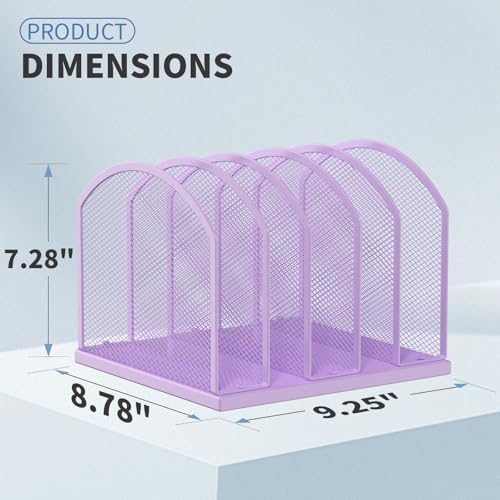 Gawerk 5-Section Vertical Desktop Organizer, 6-Section Mesh File Folder Stand Sorter for Office Home Classroom Organization - Image 2