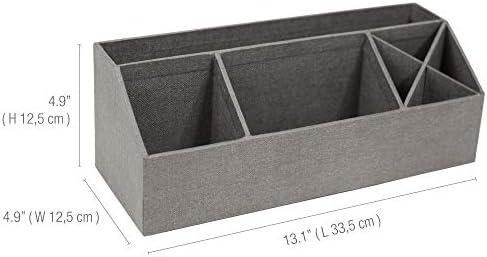 Bigso Elisa Desktop Organizer - Durable Office Desk Organizer with 7 Compartments for Office Supplies and Accessories - 13.1 in x 4.9 in x 4.9 in - Canvas Gray - Image 3