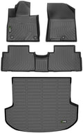 HAFIDI® Floor Mats & Cargo Liner Set Fit for 2019 2020 Hyundai Santa FE All Weather Protection TPE Anti-Slip Automotive Full Set Floor Liners Custom Accessories - Black by HAFIDI