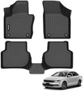 AIPOIL® Floor Mats for 2012-2018 Volkswagen Jetta Fits 1st & 2nd Row TPE All Weather Anti-Slip Floor Liners Full Set Custom VW Jetta Car Mats Accessories, Black by AIPOIL