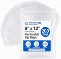 9” X 12” (200 Count) 2 Mil Clear Reclosable Zip Plastic Poly Bags by SpartanIndustrial