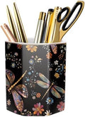 Pen Holder, Pencil Cup for Desk, Cute Desk Organizer, Durable Ceramic Decorative Makeup Brush Desktop Accessories, Stylish Stationery for Office, Home, Cute Dragonfly Pattern by WAVEYU