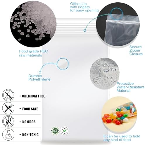 3''x 5'', (Pack of 100) 2 mil Thick Clear Plastic Reclosable Zip Poly Bags with Resealable Lock Seal Zipper for Photo, Jewelry, Bakery, Treats, Travel, Storage, Packaging & Shipping - Image 5