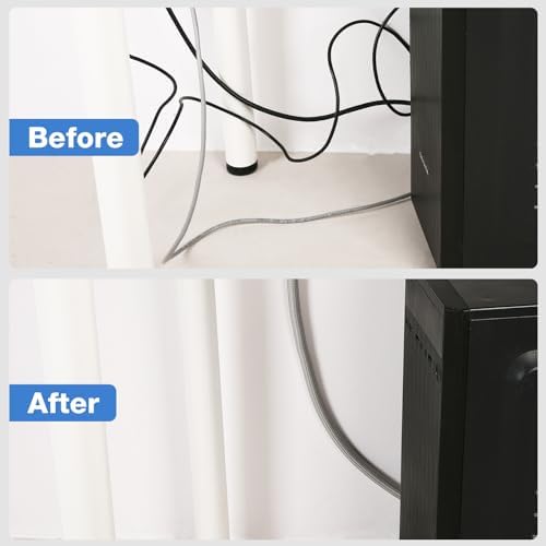 JOTO 26 Feet Cable Management Sleeve -Grey - Image 5