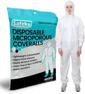 Microporous Disposable Coveralls, Protective Suit with Elastic Wrists & Ankles, Optional Hood & Boots by SAFEKO