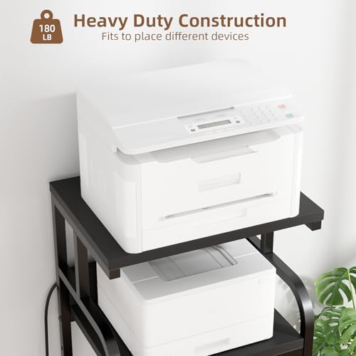 VOWNER 4-Tier Tall Printer Stand with Power Outlet and 4 Lockable Wheels - Image 4