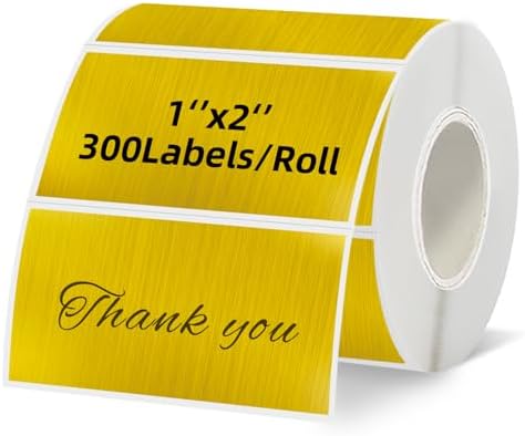 2''x1'' Holographic Direct Thermal Barcode Labels,Self-Adhesive Thermal Printer Stickers for Address Design DIY Logo Business（Brushed Gold） by Unknown