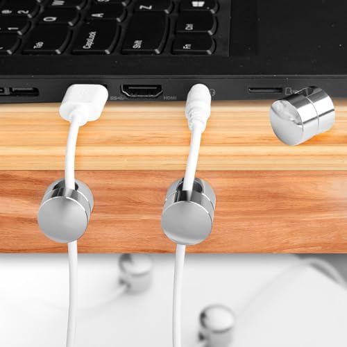 SmallCat 3Sets Charger Holders for Cords, Silver Cord Holder for Nightstand - Image 6