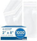2" X 8" Self-Sealing Cellophane Bags (1000 Count) Clear Treat Bags by SpartanIndustrial