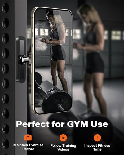 APPS2Car Gym Magnetic Phone Holder, Aluminum Alloy Base & Ball Joint, Black - Image 5