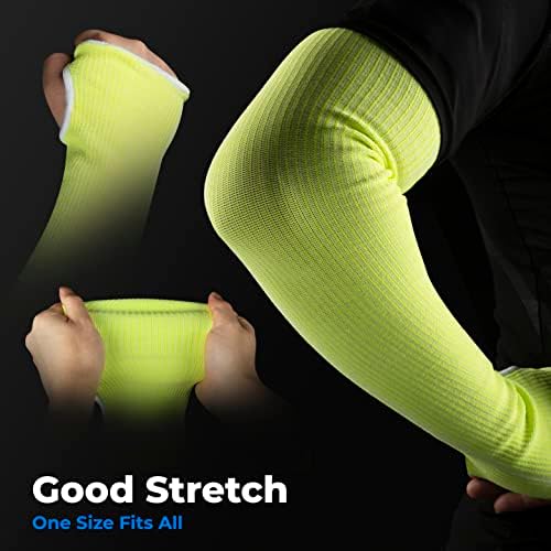 OriStout Cut Resistant Gardening Sleeves with Tumb Hole, Green, 1 Pair - Image 4