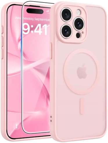 FNTCASE for iPhone 15 Pro Max Case, Fit for Magsafe, Glass Screen Protector by FNTCASE