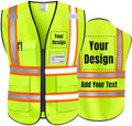 High Visibility Reflective Safety Vest Customize Logo Hi Vis Protective Workwear Outdoor Work Vest (2XL, Webbing Yellow) by YOWESHOP