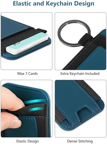 ExtreLife for Magsafe Wallet, Strongest Magnetic Wallet for iPhone 17/16/15/14/13/12 Series, for Magsafe Card Holder with 2 Card Slots, RFID Blocking, Slim, Vegan Leather, Hold 7 Cards, Blue - Image 3