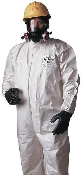 DuPont Tychem 4000 SL127T Disposable Chemical Resistant Coverall with Hood, Elastic Cuff and Taped Seams, White, 3X-Large (Pack of 6) - Image 2