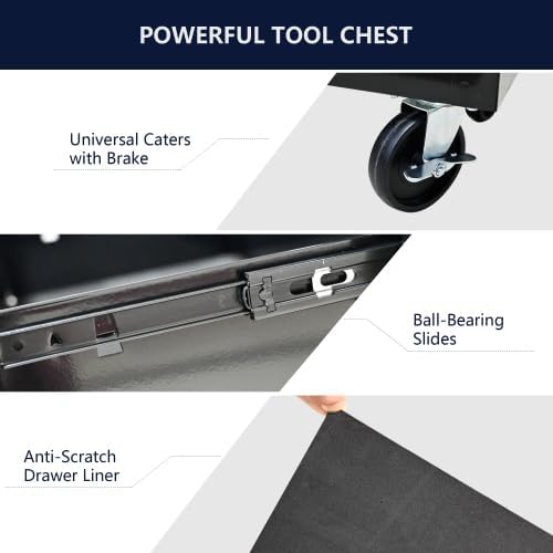 LuckyNote】Rolling Tool Chest, 4 Drawer Tool Box - Image 6