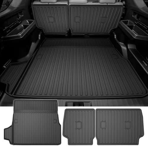 AOMSAZTO Cargo Mat and Backrest Mat Compatible with Toyota 4Runner 2025 2026: TPE All Weather Protection Cargo Liner for SR5/TRD/Limited 6th gen 4 Runner - Anti-Slip Trunk Mat (Only for 5 Seat) by AOMSAZTO
