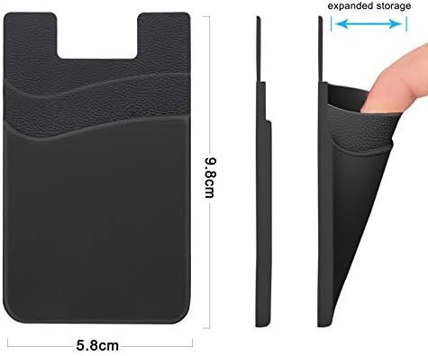 SS Phone Wallet Stick On, Adhesive Phone Card Holder Credit Card Stick on Wallet 2 Pocket Sleeve Suitable for iPhone, Samsung, Most Smartphones 6 Pack - Image 5