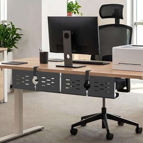KEEGH 16 in Under Desk Cable Management Tray, Metal Cord Organizer, 2 Pack - Image 6