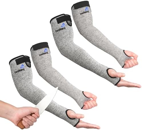 OriStout Cut Resistant Farmer Sleeves with Tumb Hole, Grey, 2 Pairs by OriStout