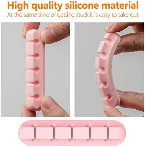 TviewSmart Cord Organizer for Desk, 5 Pack Cord Holders, Cable Clips, Pink - Image 6