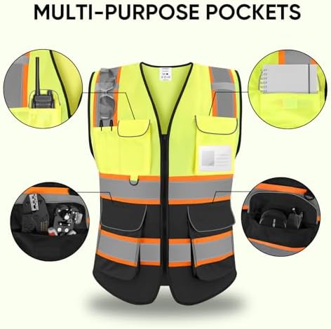 TICONN High Visibility Reflective Safety Vest for Men & Women, ANSI Class 2 - Image 4