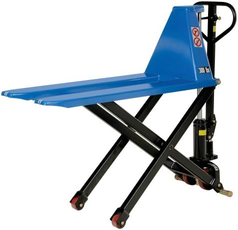 Vestil L-220-HD Steel Hand Pump Tote Lift 58 in. x 21 in. x 50 in. 3000 Lb. Capacity Blue - Image 2