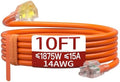 Skrizcable 14/3 10 FT Extension Cord Outdoor, Power Cord Orange by Skrizcable